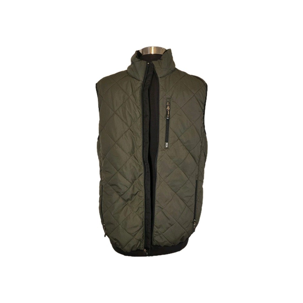 Free Country Quilted‎ Vest Unisex Olive Green Full Zip Lightweight Puffer Large